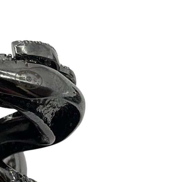 Chanel 2022 Ruthenium Crystal Embellished Interlocking CC Logo Clip On Drop Earr - Picture 7 of 9